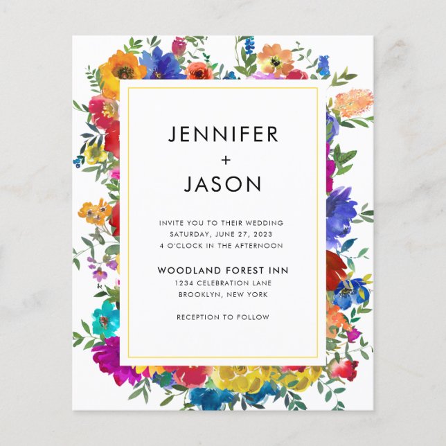 BUDGET Elegant Bold Colour Roses Peonies Wedding (Front)