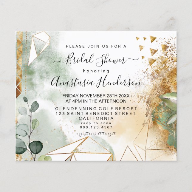 Budget Elegant Bridal Shower Invitation. Flyer (Front)