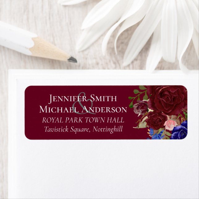 Budget Elegant Burgundy Blue Floral Wedding (Insitu)