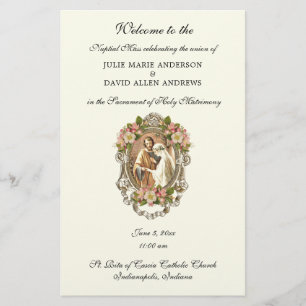 Budget Elegant Catholic Wedding Program Stationery