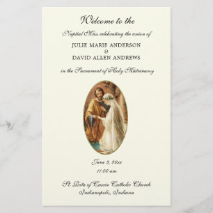 Budget Elegant Catholic Wedding Program Stationery