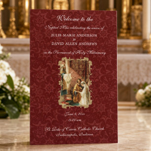 Budget Elegant Catholic Wedding Program Stationery