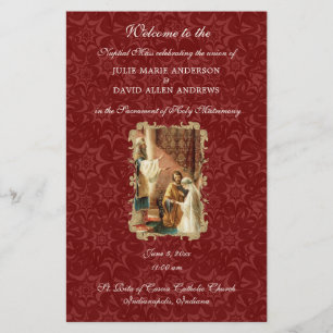 Budget Elegant Catholic Wedding Program Stationery