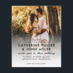 Budget Elegant Chic 2 Photo Wedding Invitation<br><div class="desc">Budget Modern Elegant 2 Photo All In One Wedding Invitation RSVP QR Details Card</div>