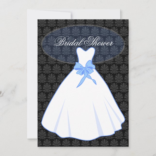 Budget Elegant Damask Bridal Shower Invitation (Front)