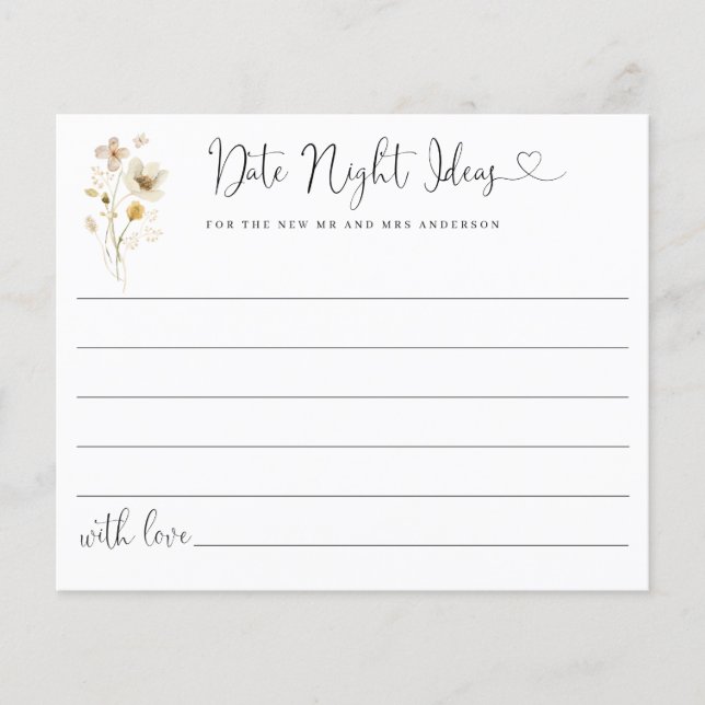 Budget Elegant Date Night Ideas Wildflowers Floral (Front)