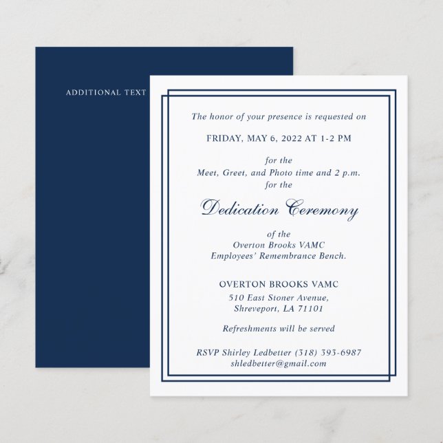 BUDGET Elegant Double Border Monogram Navy V2 (Front/Back)