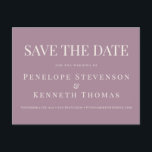 Budget Elegant Dusty Purple Save The Date Postcard<br><div class="desc">Budget Classic Elegant Dusty Purple Typography Wedding Save the Date Postcard</div>