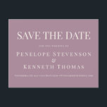 Budget Elegant Dusty Purple Save The Date Postcard<br><div class="desc">Budget Classic Elegant Dusty Purple Typography Wedding Save the Date Postcard</div>