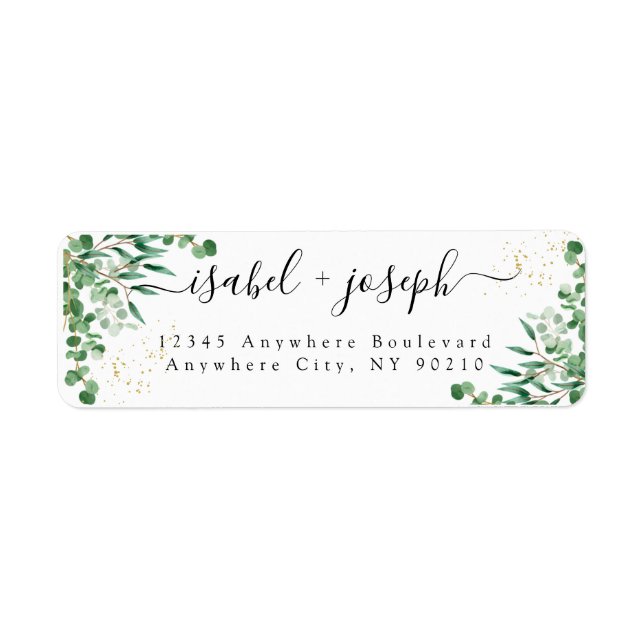 Budget Elegant Eucalyptus Feuilles Adresse de reto (Devant)
