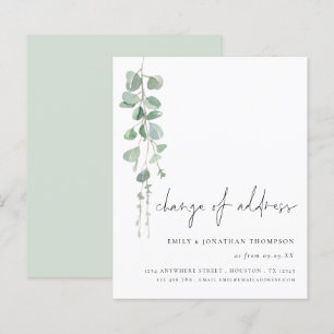 Budget Elegant Eucalyptus Script Change of Address