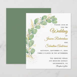 Budget Elegant Eucalyptus Wedding Invitations