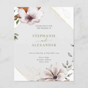 Budget Elegant Fall Floral Wedding Invite
