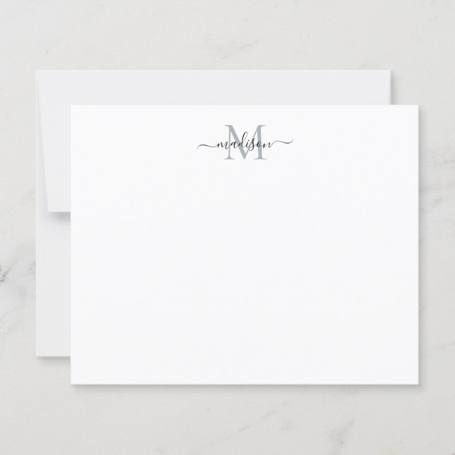 Budget Elegant Feminine Script Monogram Grey Sheet (Front)
