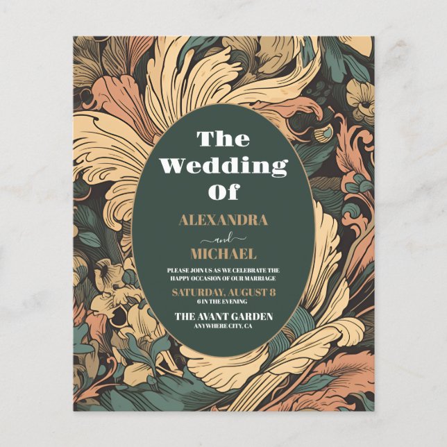 Budget Elegant Floral Art Nouveau Wedding (Front)