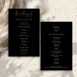 Budget Elegant Gold Black Wedding Program<br><div class="desc">Budget Elegant Gold Black Wedding Program. Size 5.5” x 8.5” at a budget price, on an elegant 110 lb LINEN stock for a luxury feel at great value, this is perfect for programs, as well as invitations and menus etc. This budget size alternative is also available in other paper choices....</div>