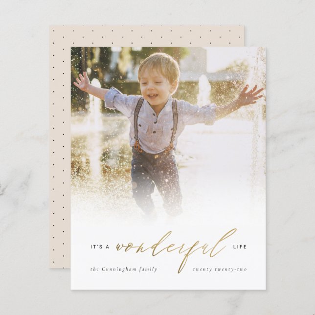 Budget Elegant Gold It's A Wonderful Life Photo (Front/Back)