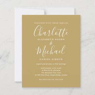 Budget Elegant Gold Wedding Invitation