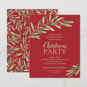 Budget Elegant Greenery Christmas Party Invitation
