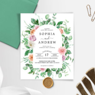 Budget Elegant Greenery Floral Wedding Invitation