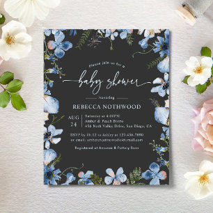Budget Elegant Grey Baby Shower Invitation