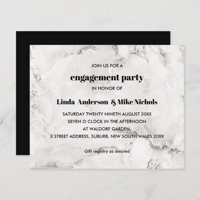 BUDGET Elegant Luxury  Marble wedding (Front/Back)