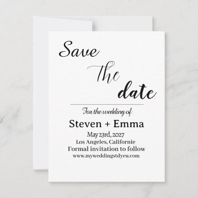 Budget élégant Mariage Bohème Carte de Réservation (Devant)