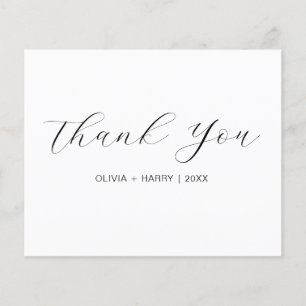 Budget Elegant Minimal Wedding Thank You Flyer