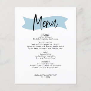 Budget Elegant Minimalist Wedding Menu