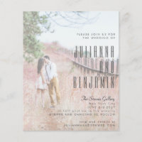 Budget Elegant Modern Photo Overlay Wedding Invite