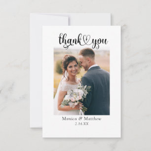 Budget Elegant Modern Script Photo Thank You