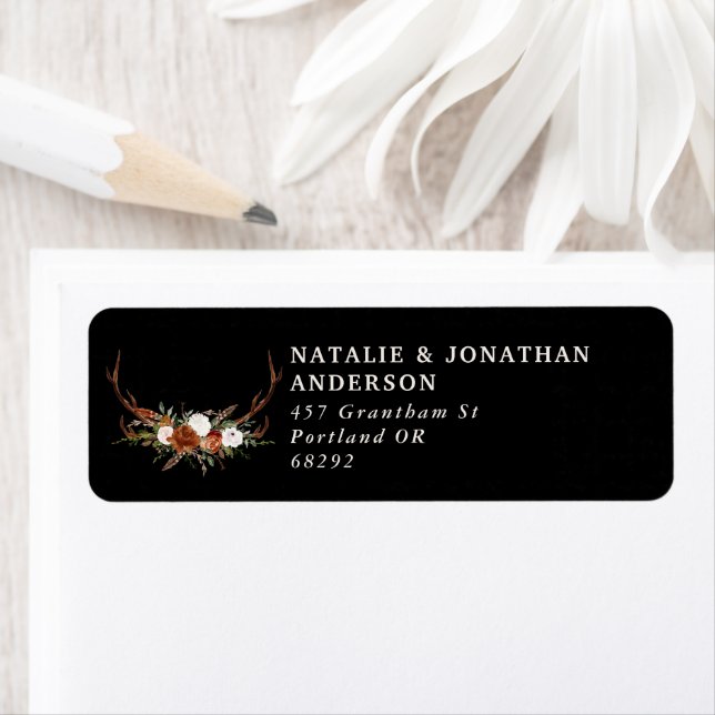 Budget élégant noir terre cuite fleurie botanique (En situation)