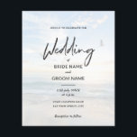 Budget Elegant Photo Beach Wedding Invitations Flyer<br><div class="desc">Unexpensive Minimalist Elegant Black and White Beach Photo Wedding Invitation featuring a simple and modern design with whimsical calligraphy hand lettered script,  large white spaces and 2 tropical paradise background photos. Easily create your own budget wedding invitation graphic design.</div>