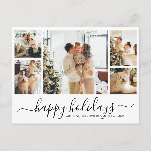 Budget Elegant Photo Christmas Holiday Postcard (Front)