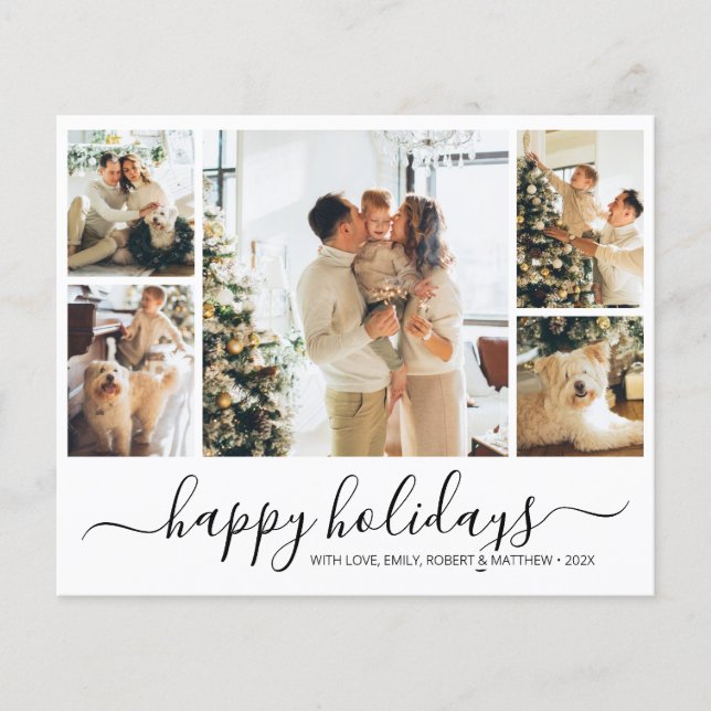 Budget Elegant Photo Collage Happy Holidays Flyer (Front)