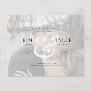 Budget elegant photo modern wedding save the date