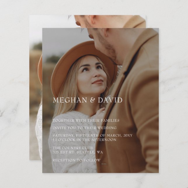 Budget Elegant Photo Overlay Wedding  (Front/Back)
