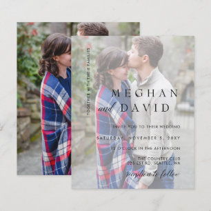 Budget Elegant Photo Overlay Wedding Invitation