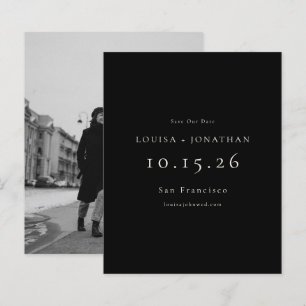 Budget Elegant Photo Wedding Black Save The Date