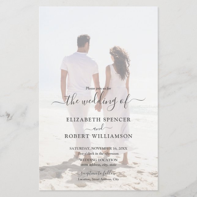 Budget Elegant Photo Wedding Invitation (Front)