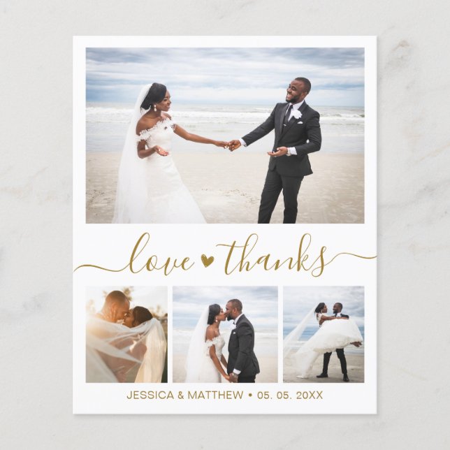 Budget Elegant Photo Wedding Thank You Card  (Front)