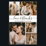 Budget Elegant Photo Wedding Thank You Flyer<br><div class="desc">Budget Elegant Hand Lettered Wedding 5 Photo Collage Thank You personalized affordable low budget flyer. Modern wedding thank you template featuring five (5) photo on the front and one (1) photo on the back. On the front of paper "Love and thanks" typography script in a swirly hand lettered font type...</div>