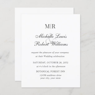 BUDGET ELEGANT PLAIN MONOGRAM WEDDING