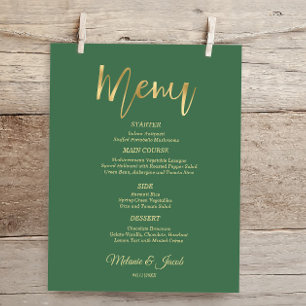 Budget Elegant Sage Green Scripture Gold Menu Card