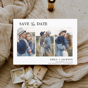 Budget Elegant Save the Date 3 Photo Flyer