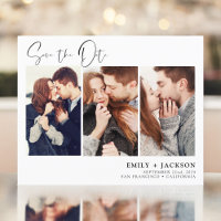 Budget Elegant Save the Date 3 Photo Invitations F