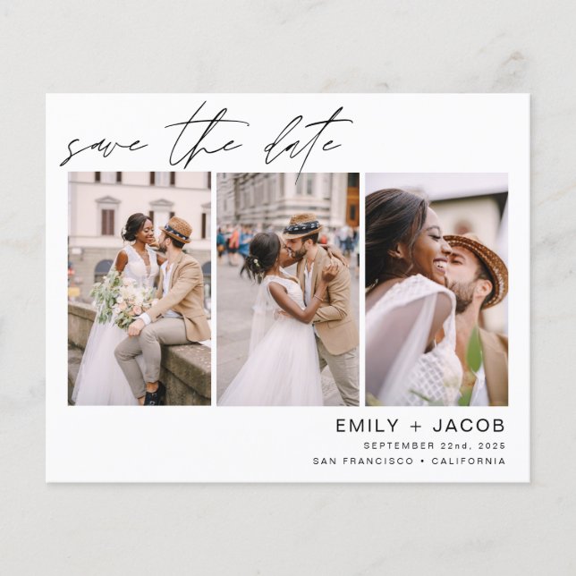 Budget Elegant Save the Date 4 Photo Invitations (Front)