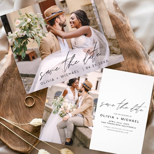 Budget Elegant Save the Date Handwritten Photo  (Creator Uploaded)