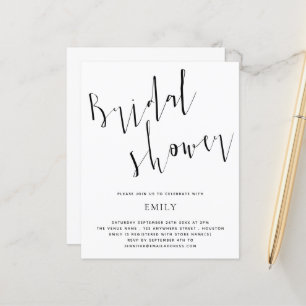 Budget Elegant Script Bridal Shower Invitation