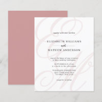 Budget Elegant Script Dusty Pink Monogram Wedding
